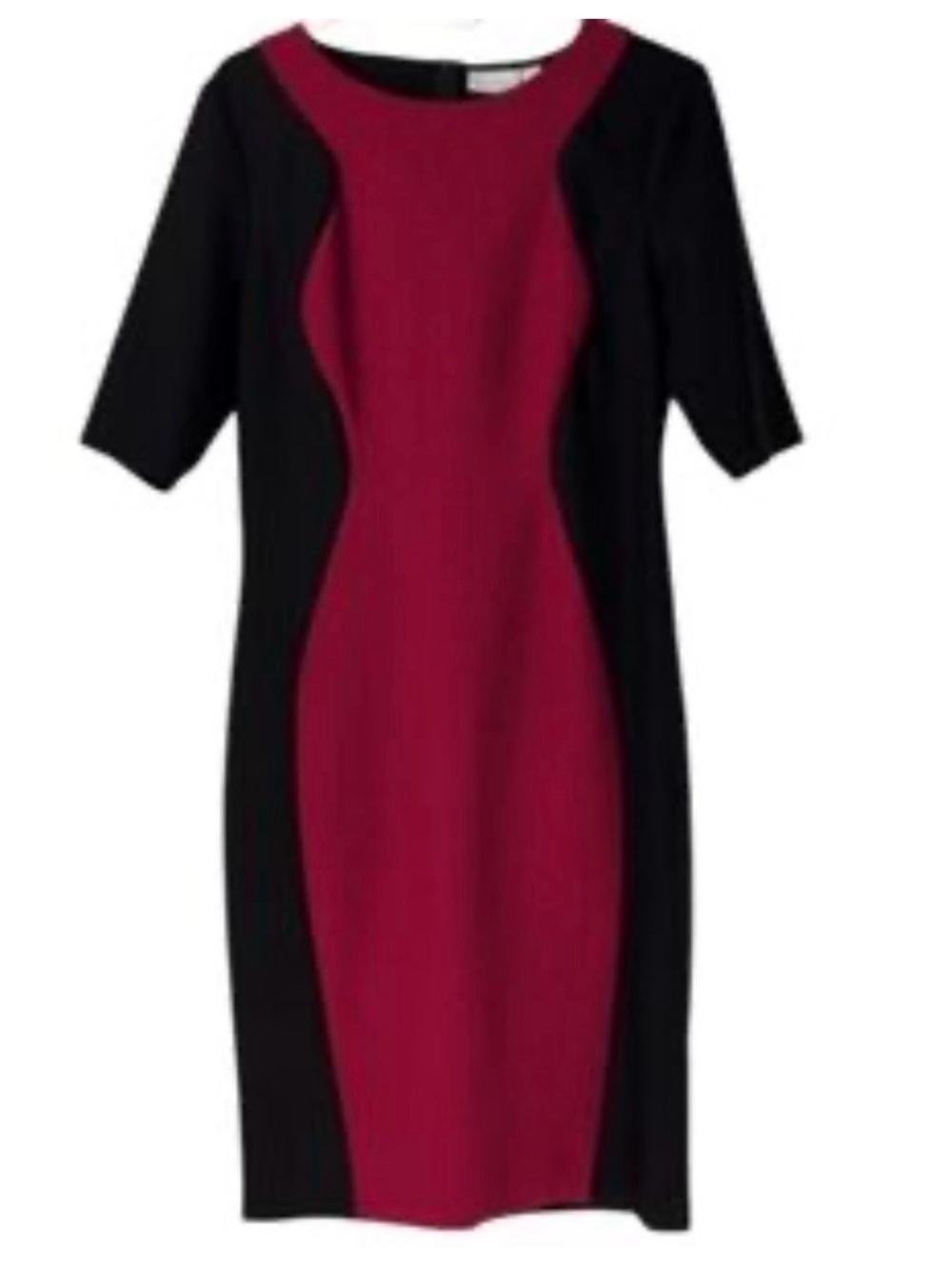 Bisou Bisou sheath dress red black colorblock size 14,